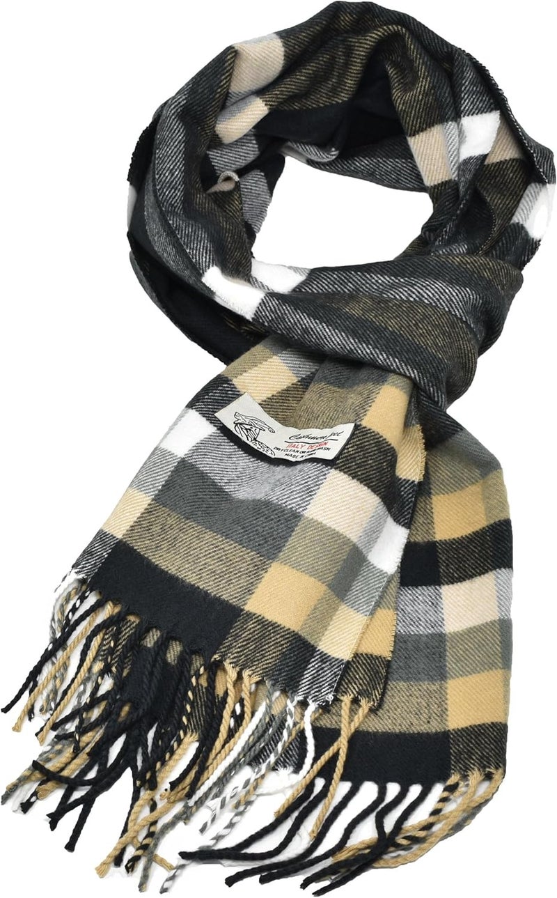 Glory Max Classic Plaid Striped Luxurious Checked Pattern Winter Scarf For Men Women Soft Cashmere Feel 72"x12" - Image 1